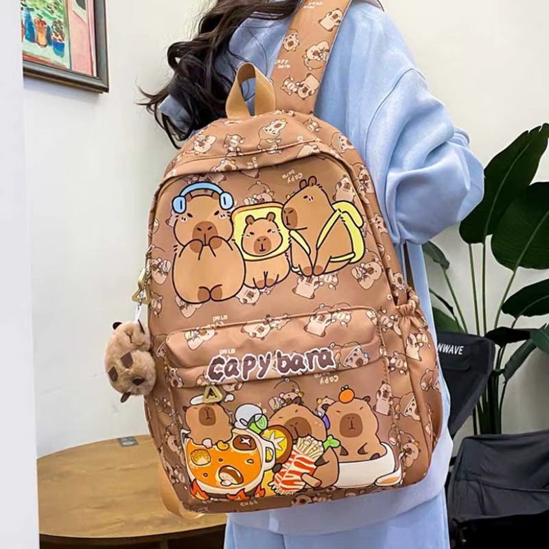 Mignon grande capacité Capybara sac à dos dessin animé respirant étudiant cartable en Nylon ultra-léger livre sac retour à l'école femmes fille