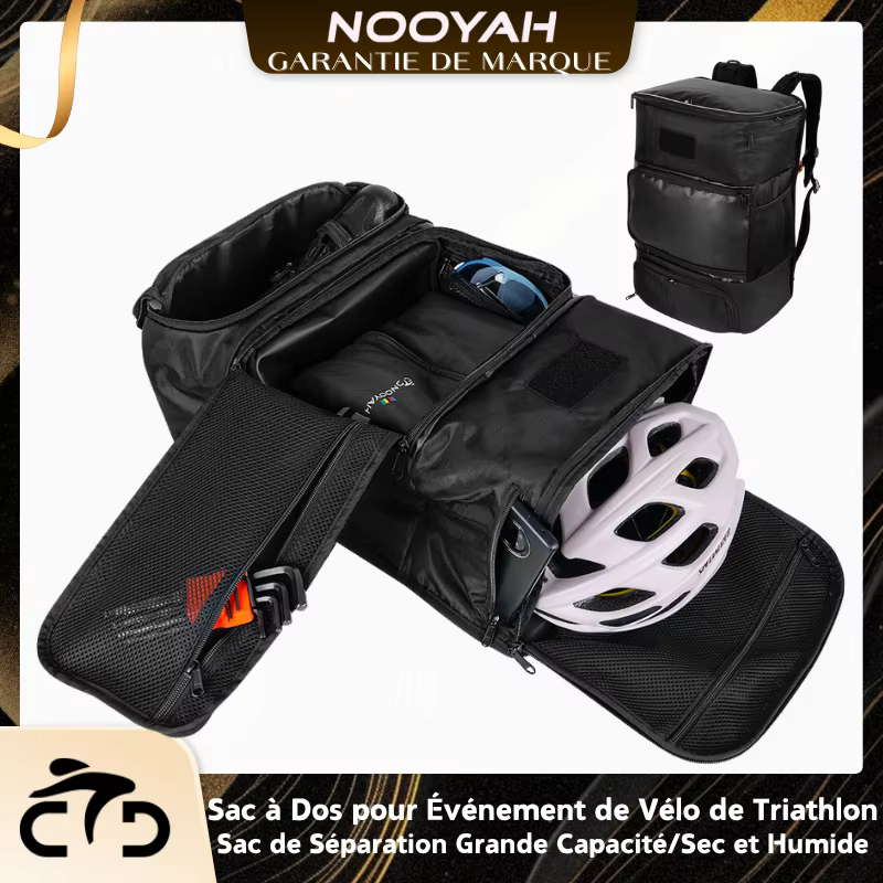 NOOYAH Sac à Dos pour Triathlon et Cyclisme – Grande Capacité