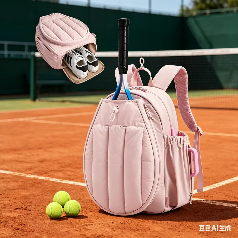 Sac de raquette rose 20L pour 2 raquettes de tennis