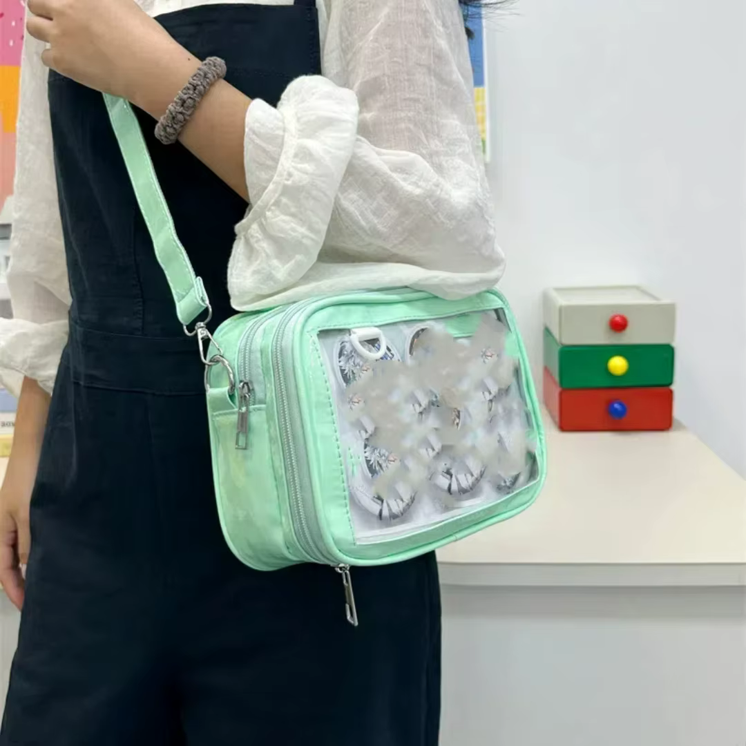Sac à bandoulière ulzzang Ita Transparent de Style collégial