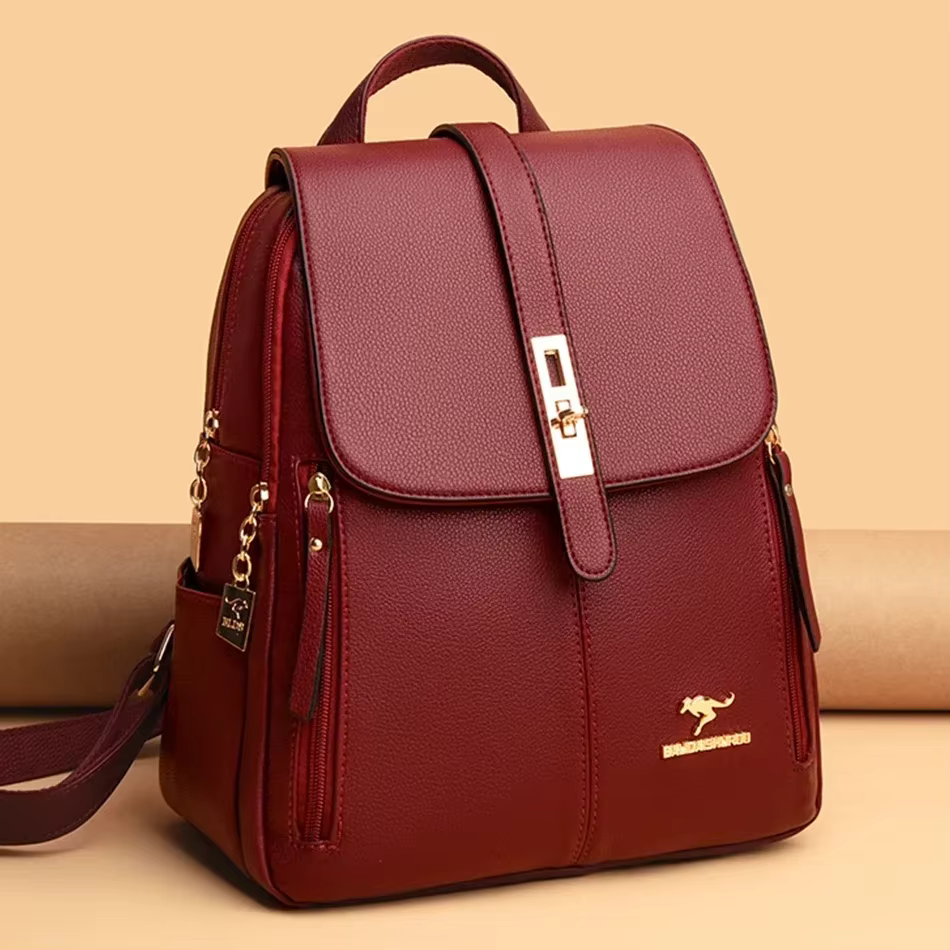 Femmes grande capacité sac à dos de haute qualité en cuir Vintage sacs