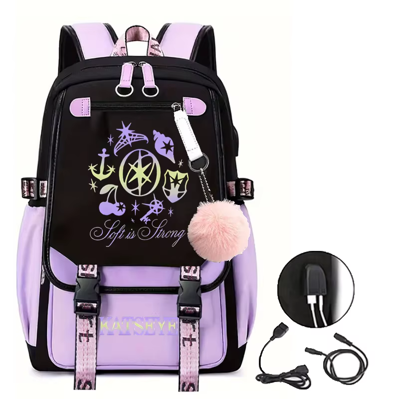 Sac à dos imprimé Katseye pour filles