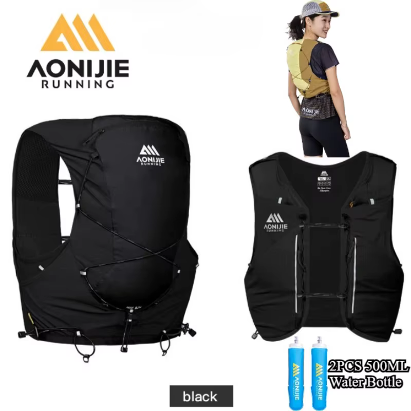 Sac à dos de trail léger AONIJIE Upgrade MB 12L avec plusieurs compartiments de rangement et porte-bâton pour la