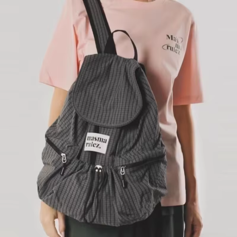 Sac à dos coréen à cordon de serrage avec plusieurs poches