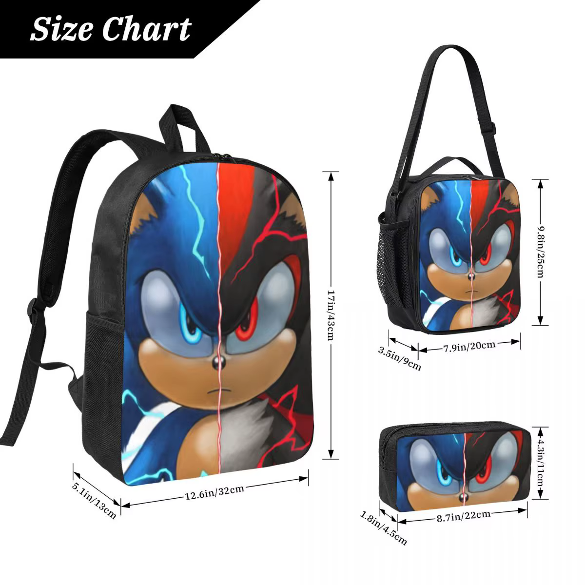 Sac à dos Sonic Shadow pour garçons et filles