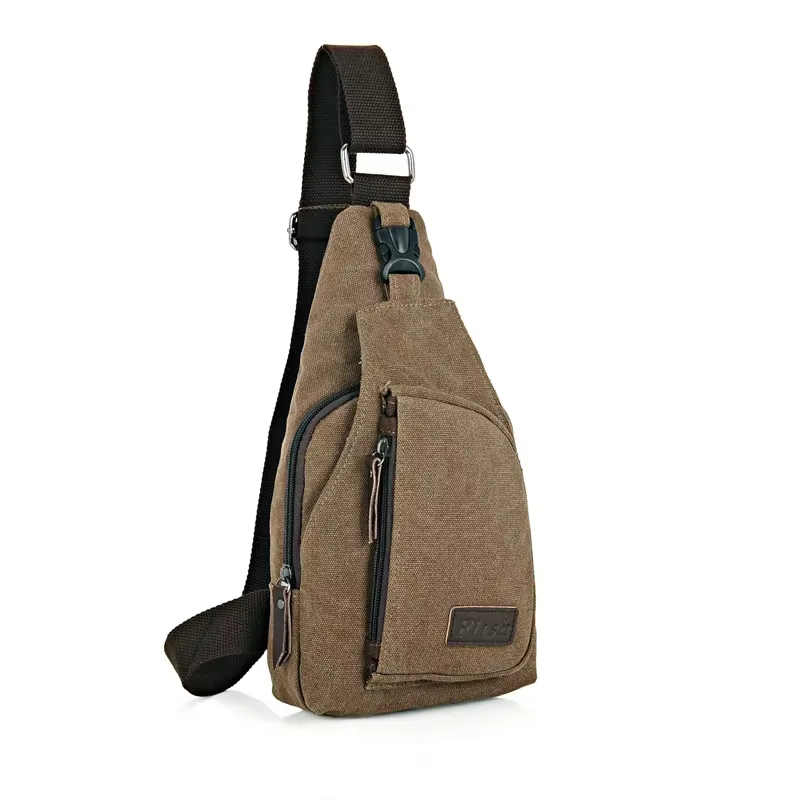 Nouveau Sac à Bandoulière Multifonctionnel en Toile et Cuir Style Vintage pour Homme 2026 – Petit Sac de