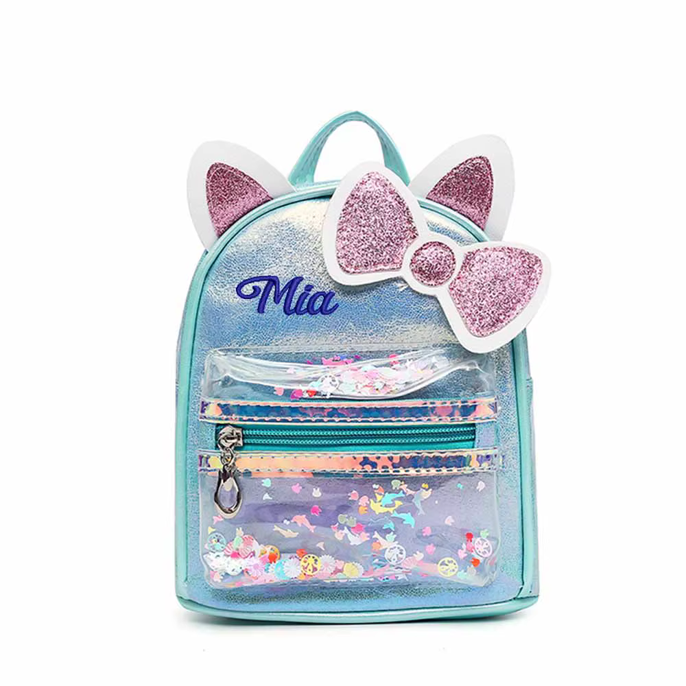 Nouveau sac à dos personnalisé avec nœud de dessin animé pour enfants