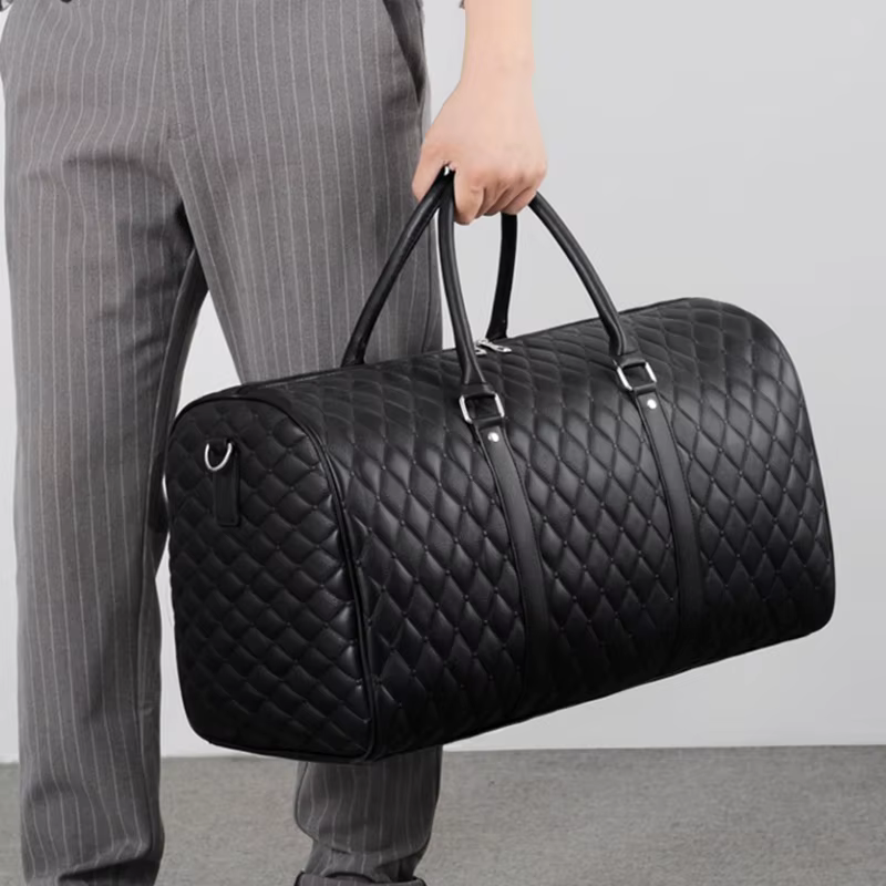 Fourre-tout de voyage affaires grande capacité sac à main salle de sport Fitness homme en cuir PU Lingge bagage