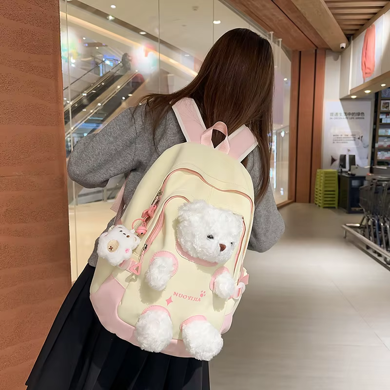 TRAVEASY – sac à dos ours en peluche pour filles