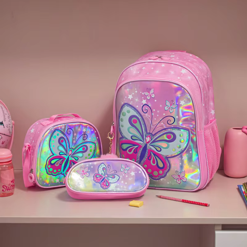 Filles sacs à dos pour l'école dessin animé papillon