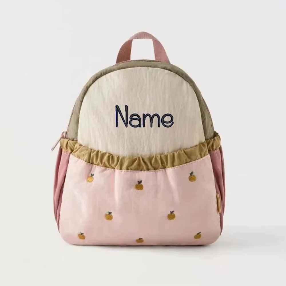 Sac à dos de maternelle personnalisé avec broderie de pomme pour enfants