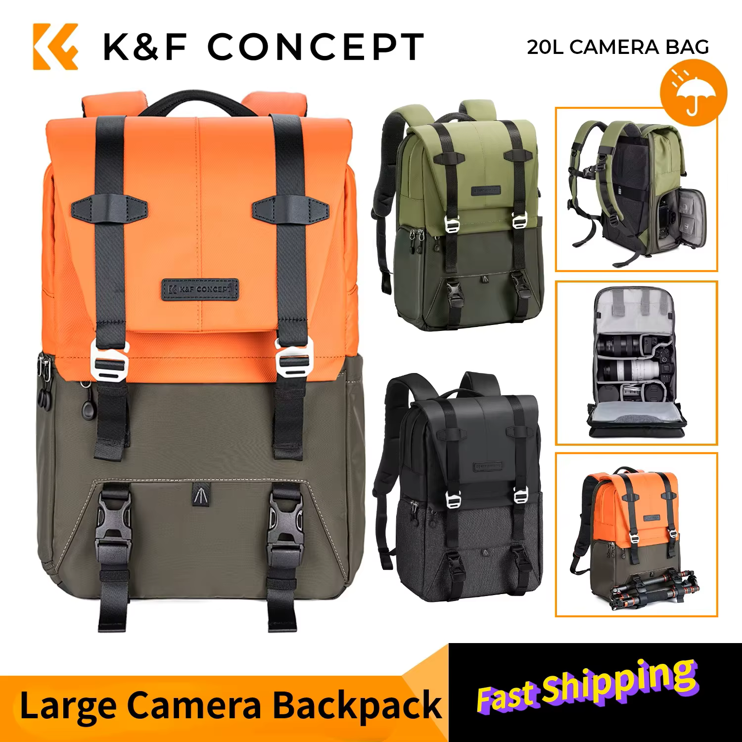 Sac à dos pour appareil photo K&F CONCEPT