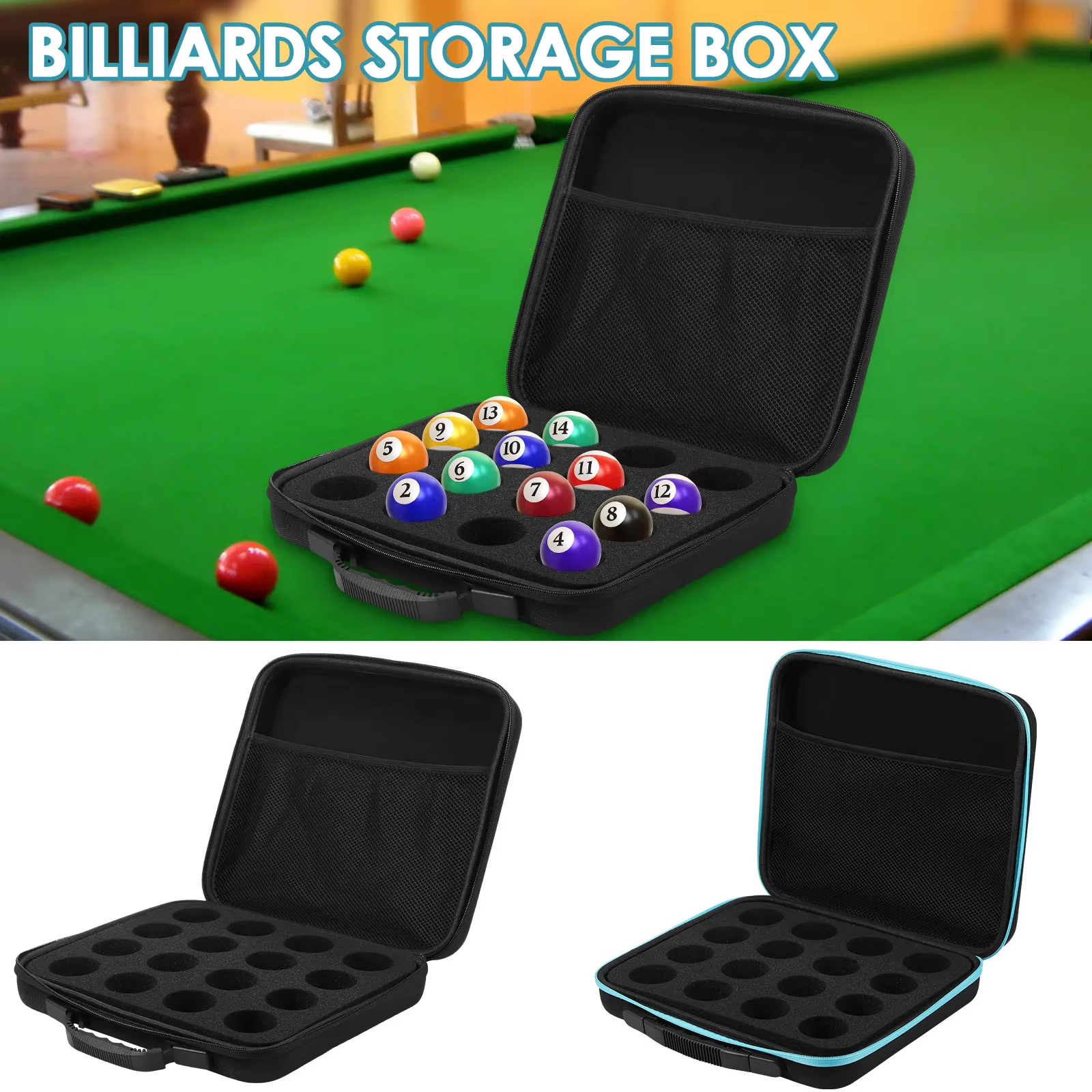 Sac pour boules de billard à 16 grilles