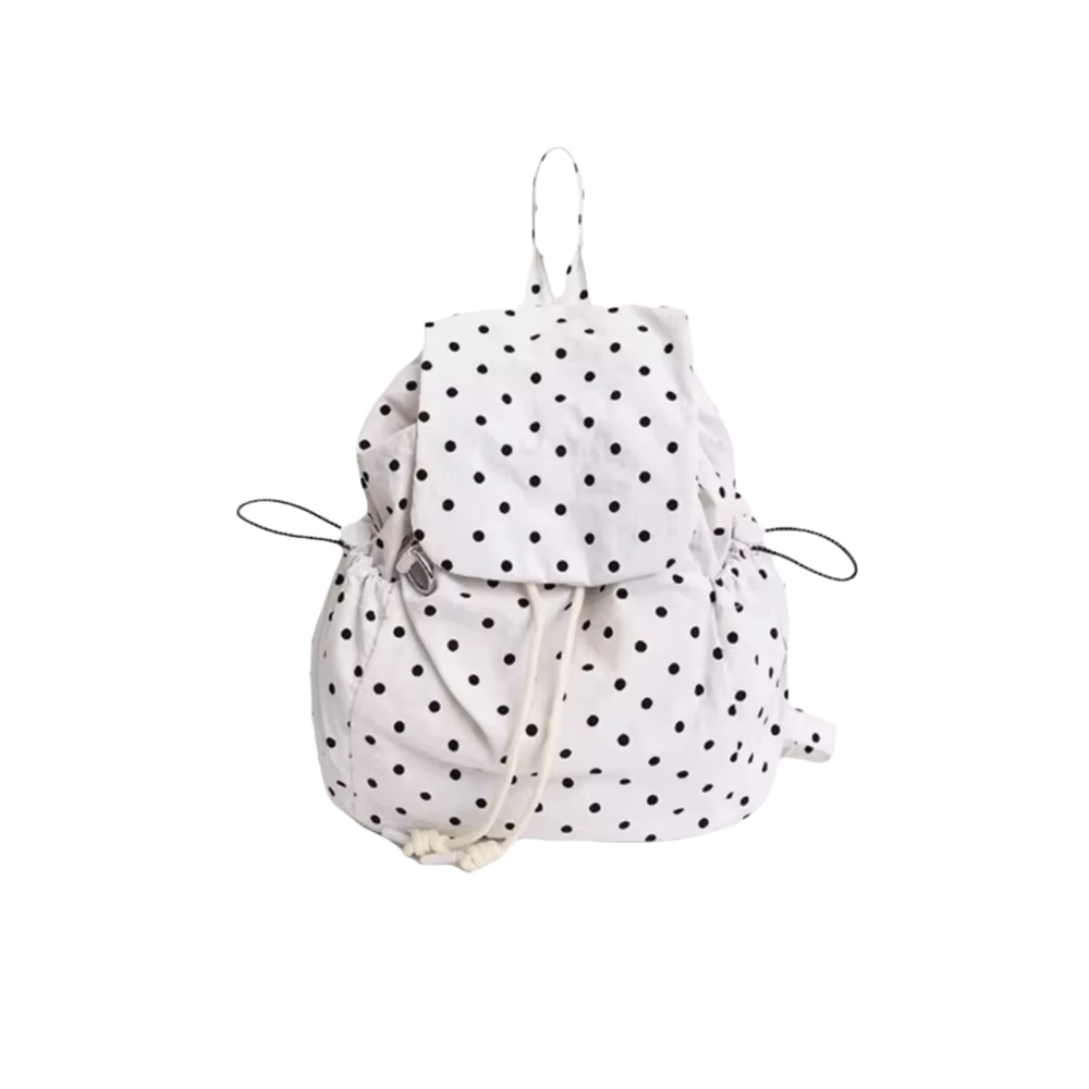 Sac à dos à pois multi-poches pour fille
