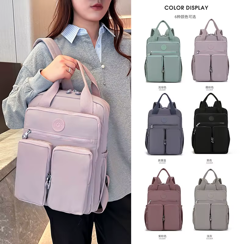 Sac d'école étudiant Version coréenne Junior lycéen mignon couleur unie sac à dos de haute qualité Double sacs à bandoulière