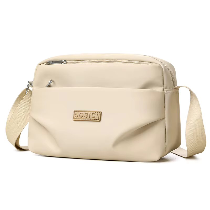 Sac à dos de bureau pour femme de grande capacité - sac en tissu nylon imperméable - sac à bandoulière simple multi-compartiments à la mode - tendance