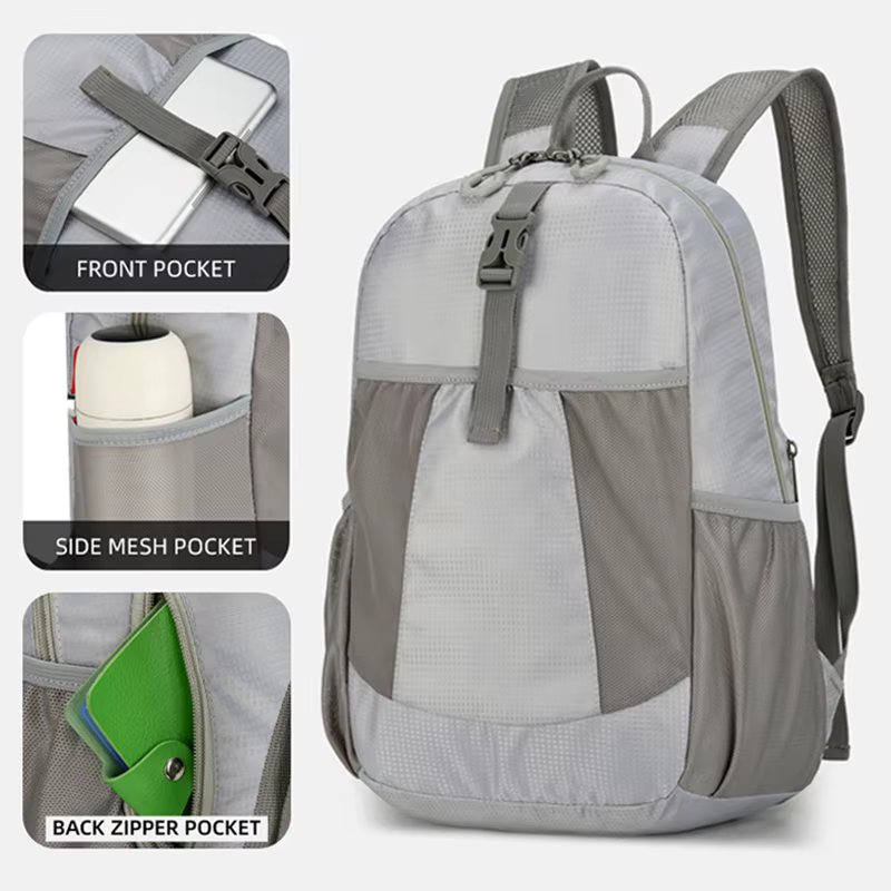 Nouveaux sacs à dos de randonnée pliables sac à dos résistant à l'eau petit sac à dos pliant de 20L pour les voyages Camping vacances