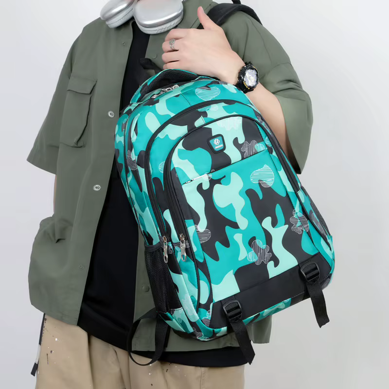 Mode personnalité Camouflage sac à dos décontracté grande capacité collège étudiant sac