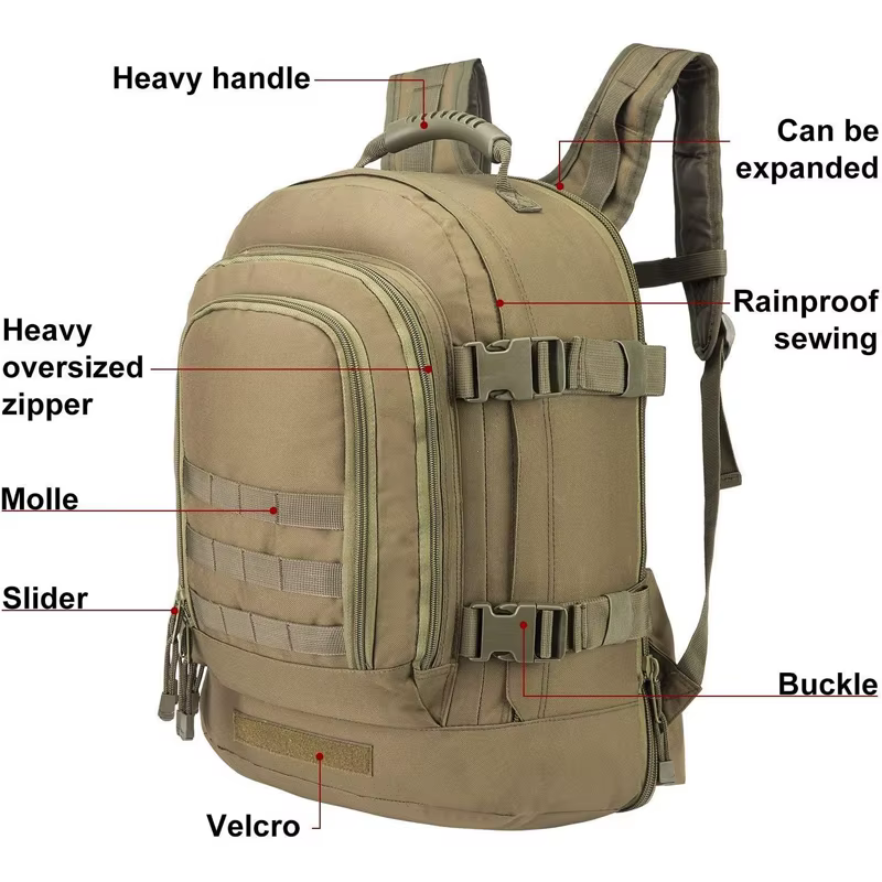 60L sac à dos tactique militaire pour hommes armée extensible 3 jours sac d'assaut Molle Bug Out sac pour Camping randonnée sac à dos pêche