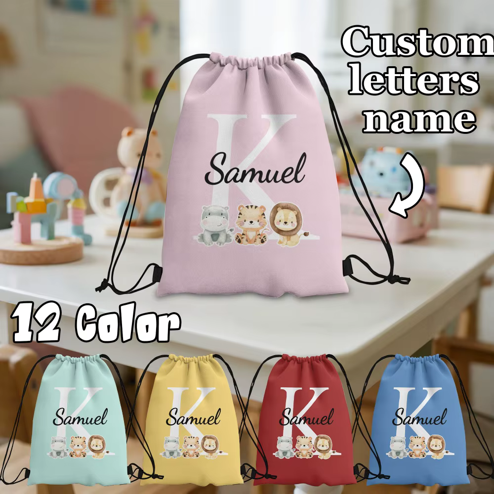 Sac à dos personnalisé durable - Sac à cordon avec initiales personnalisées