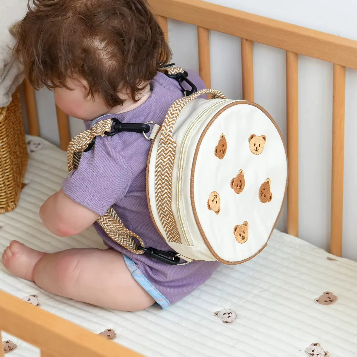 Nouveaux enfants sac à dos maternelle nom broderie cartable personnalité bricolage Anti-perte matelassé vente chaude