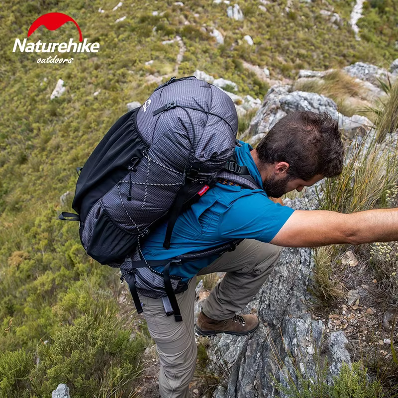Natureifa-Sac à dos d'escalade de camping avec housse de pluie, sac de voyage d'alpinisme militaire, grande capacité, 60 + 5L