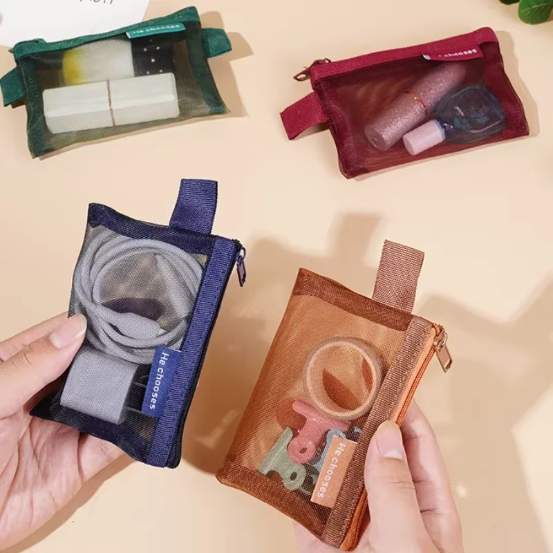 Petit sac carré de couleur unie pour pièces de monnaie
