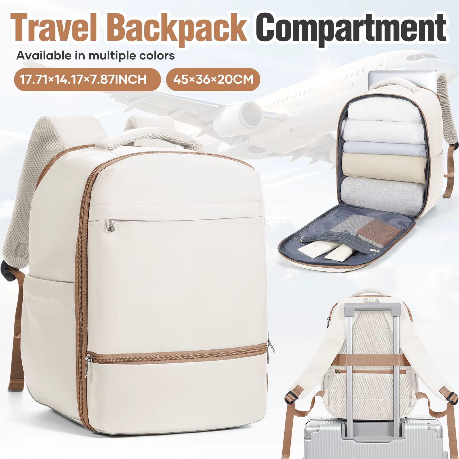 Sac à dos de voyage pour avion 45x36x20 pour bagages à main Easyjet