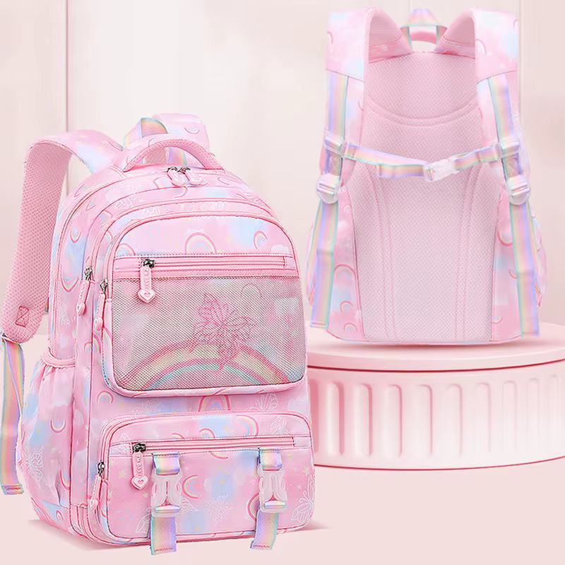 Sac à dos enfant pour fille arc-en-ciel papillon enfants Bookbag sac d'école sac à dos