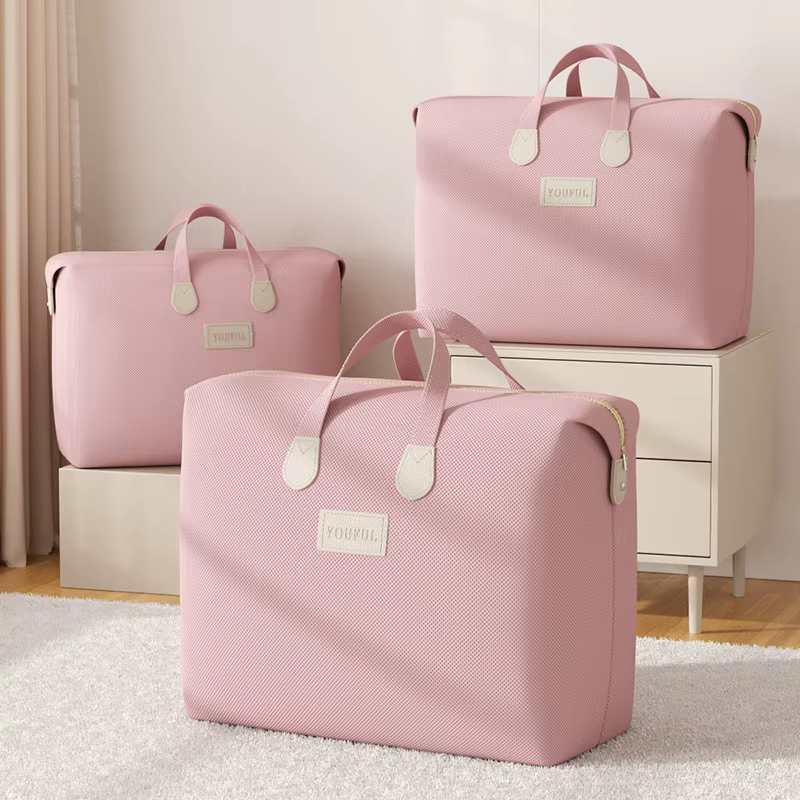 Sac polochon rose souple : parfait pour les voyages