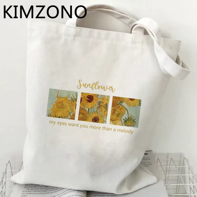 Van Gogh sac à provisions shopping shopper épicerie eco sac à main fourre-tout sacola tissé grab