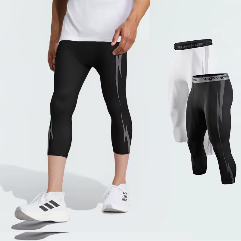 Veidoorn – Leggings de Compression de gymnastique 7/8 pour hommes