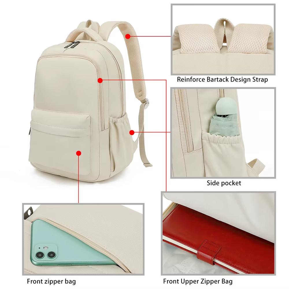 Sac à dos en toile imperméable pour étudiants