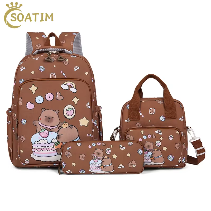 Capybara sacs d'école pour filles cartable primaire dessin animé école sac à dos ensemble sac à dos sac à dos enfants
