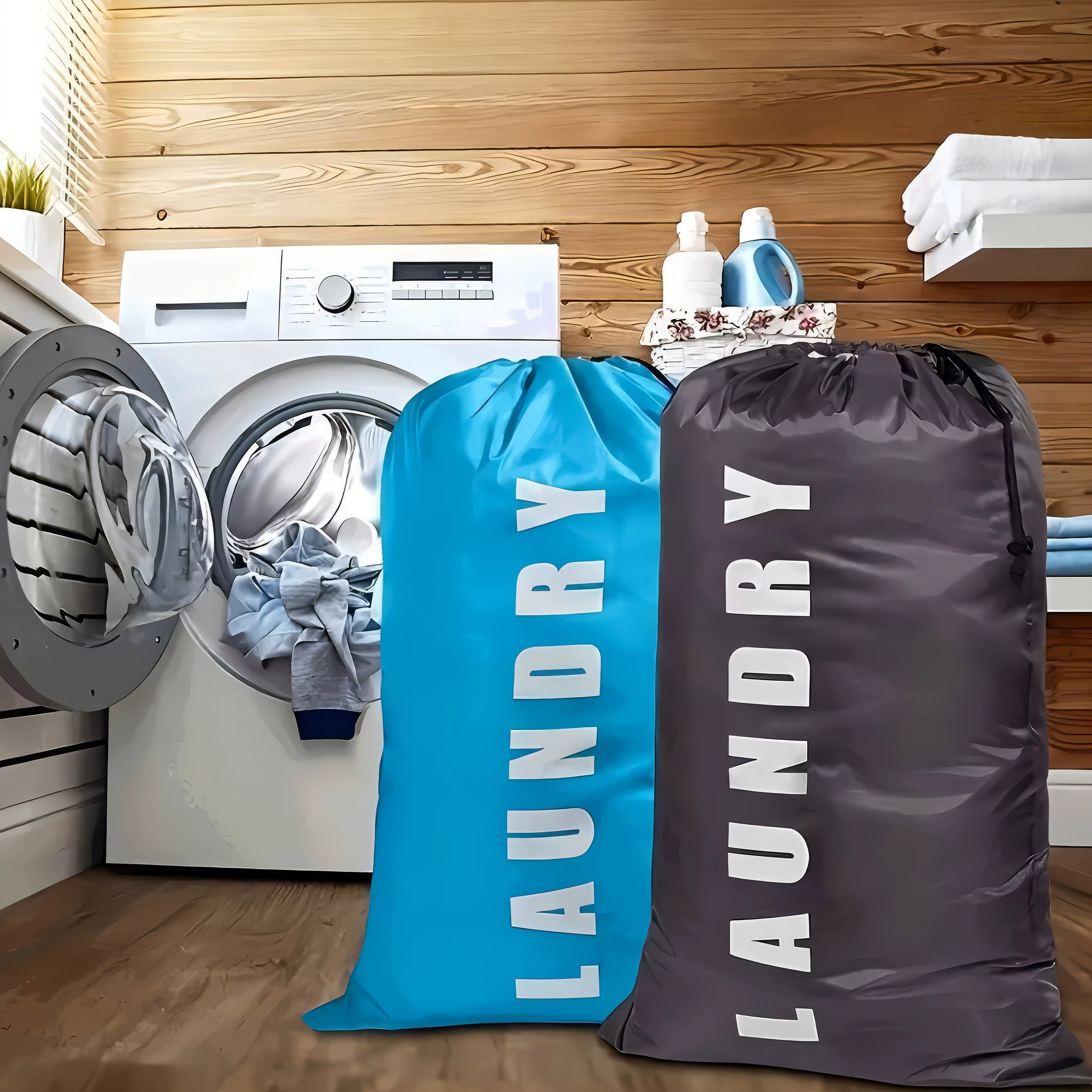 Lot de 2 sacs de rangement premium pour le linge
