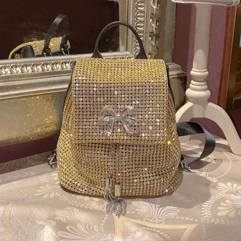 Sac à dos en strass, sac d'école en diamant polyvalent