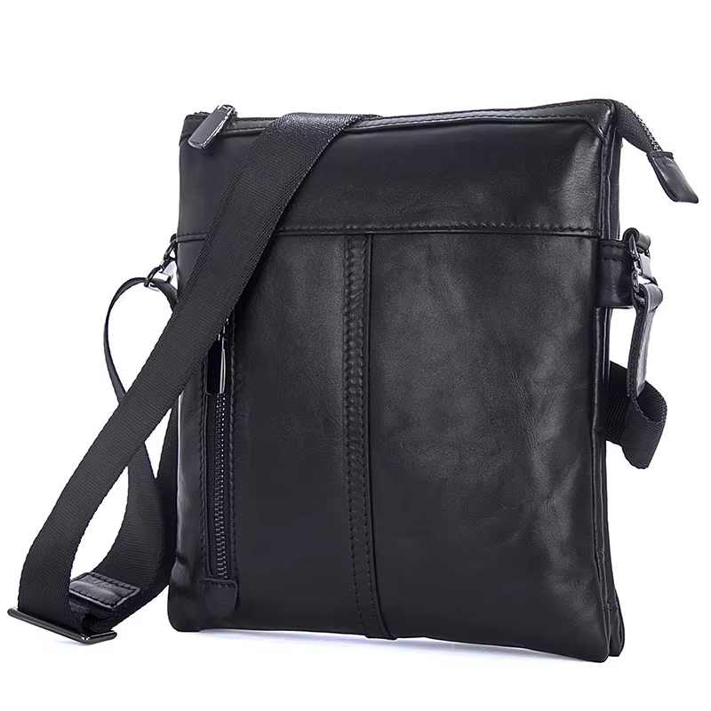 Sac à bandoulière en cuir véritable pour homme