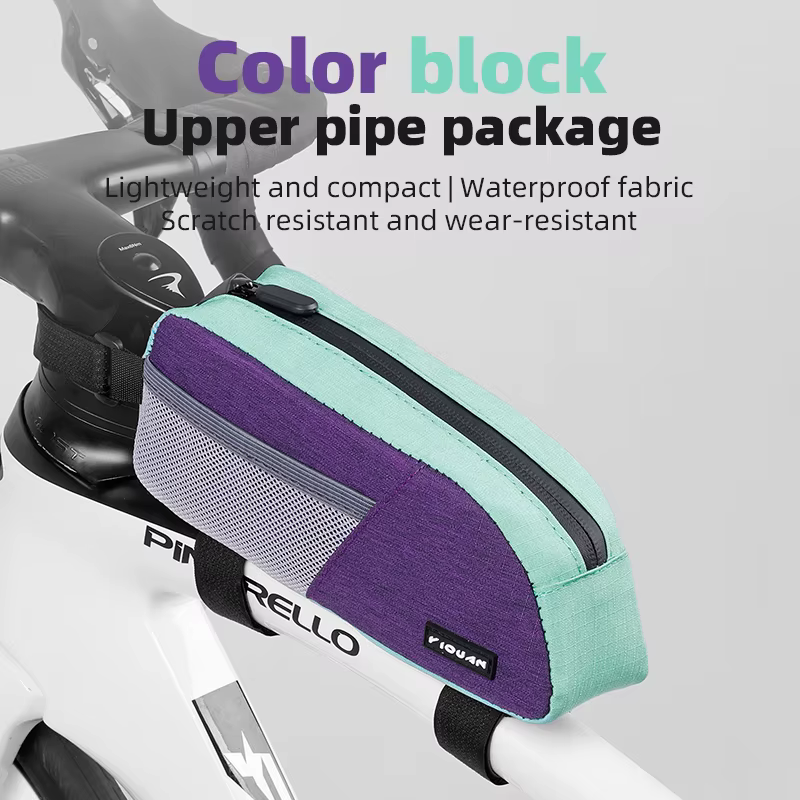 ESLNF Sacoche de vélo imperméable rétro patchwork pour tube supérieur