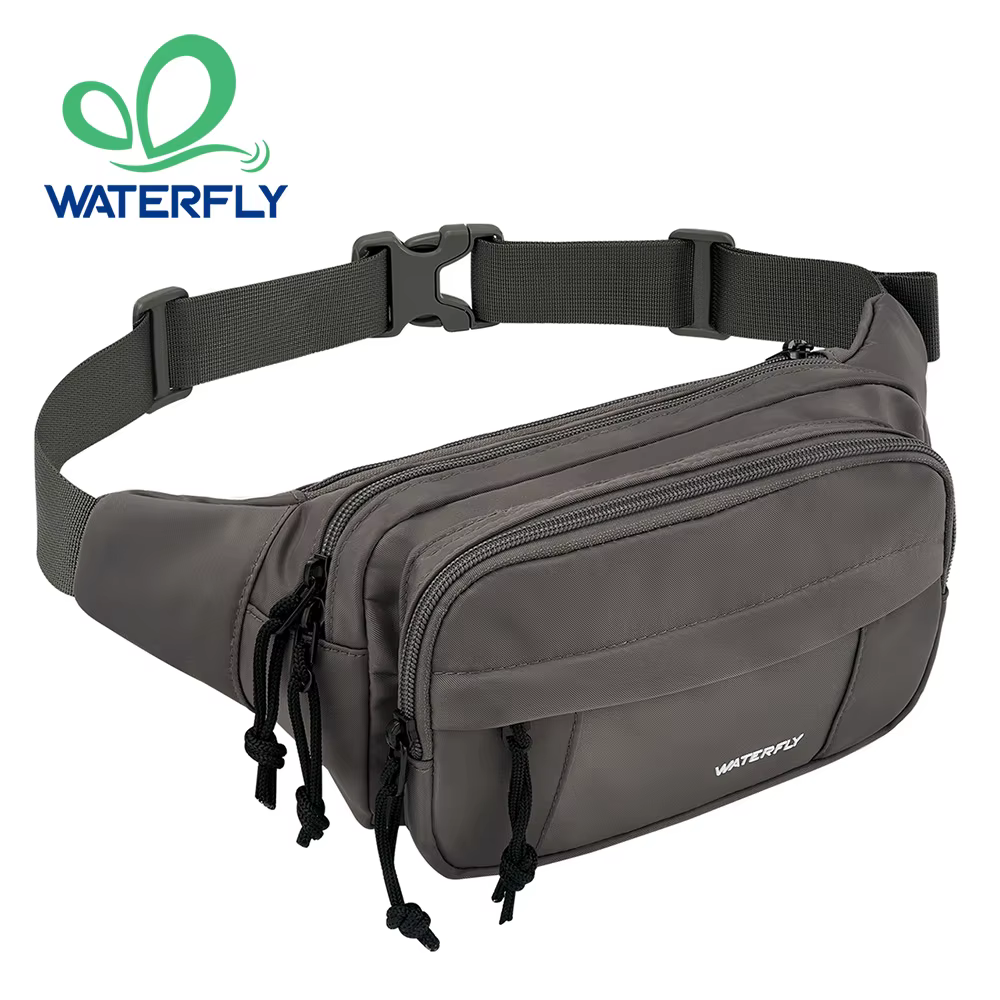 WATERFLY Fanny Pack taille Packs grand sac à bandoulière pour femmes hommes avec 7 poches zippées sangle