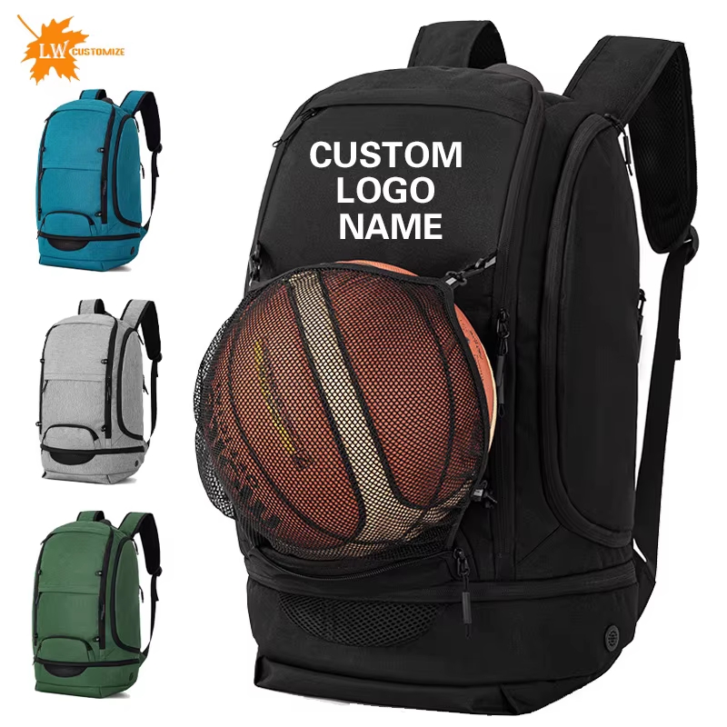 Sac à dos de basket-ball avec porte-balle impression Logo Image sac à dos indépendant pour hommes adapté au