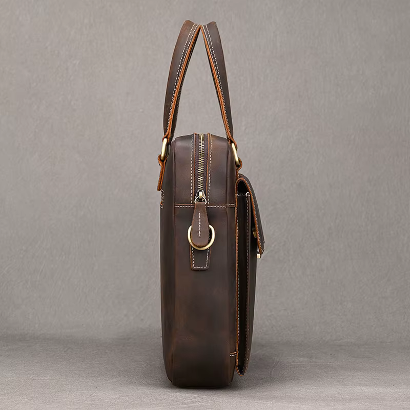 Porte-documents en cuir véritable pour hommes