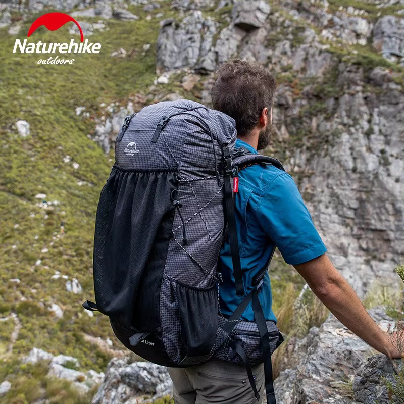 Natureifa-Sac à dos d'escalade de camping avec housse de pluie, sac de voyage d'alpinisme militaire, grande capacité, 60 + 5L