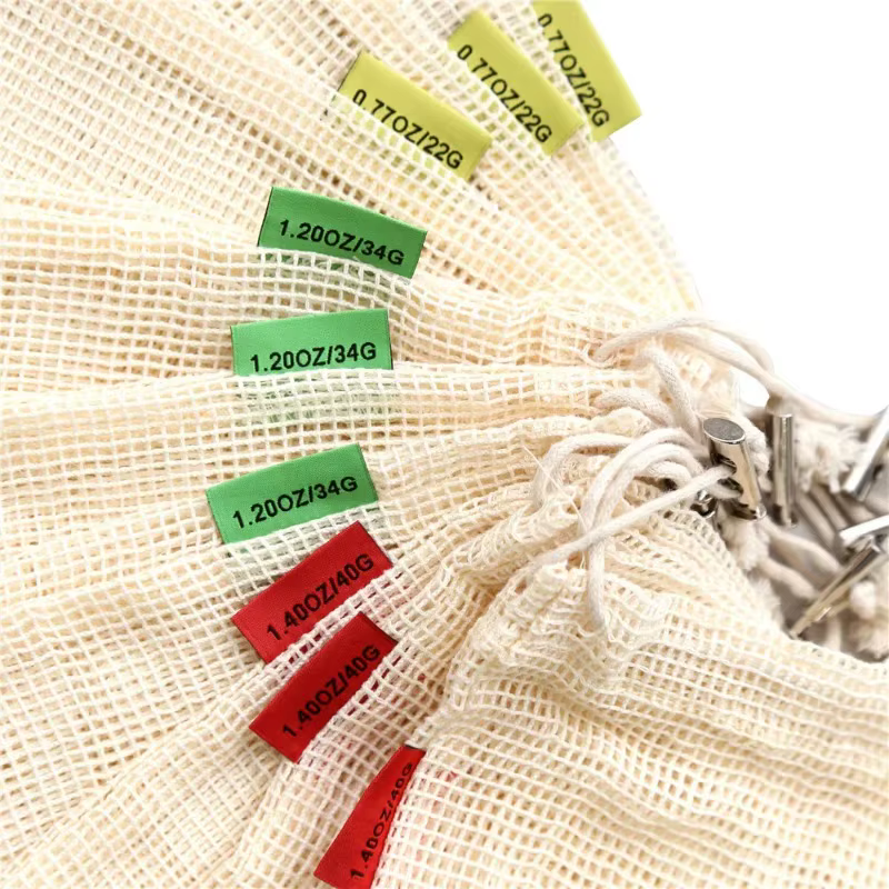 Sac en filet pour fruits avec cordon de serrage