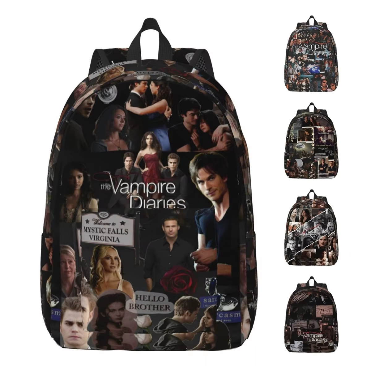 The Vampire Diaries Collage sac à dos pour hommes femmes décontracté étudiant affaires sac à dos série TV ordinateur portable sacs en toile sport