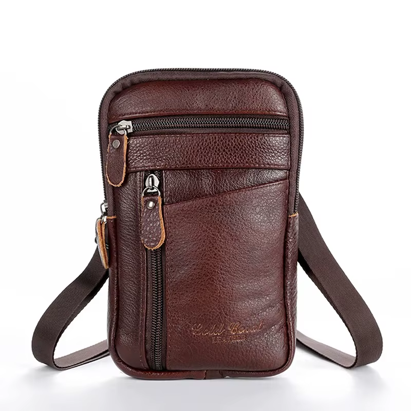 Sac de taille en cuir pour hommes