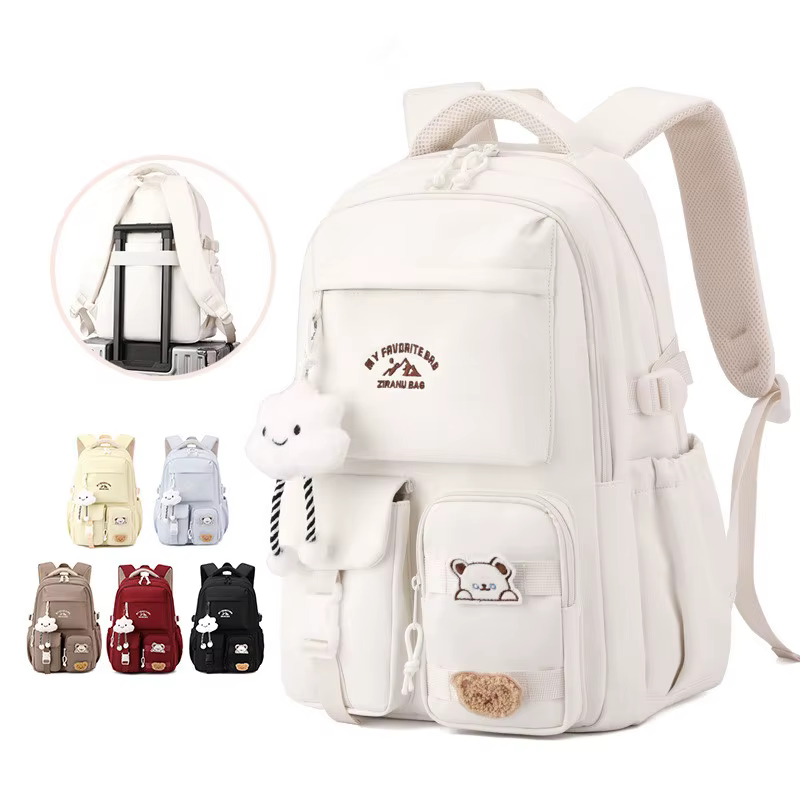 Sac à dos de style collège japonais Ins avec pendentif
