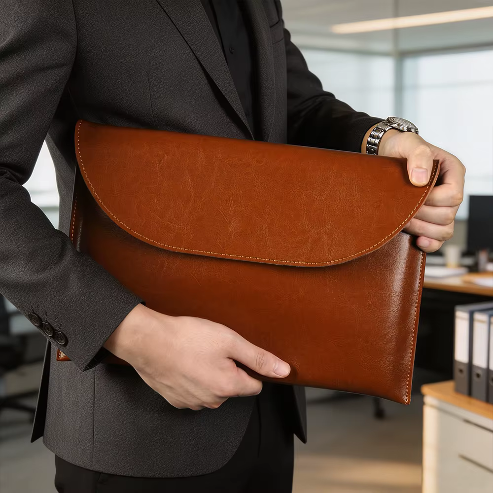 Sac pour ordinateur portable en cuir véritable pour Macbook Pro 14 A3426 A3427 Pro 16 A3428 A3429 Air 13 A3240 A3449 M5 2026 Air 15 A3448 M5 A3241 M4