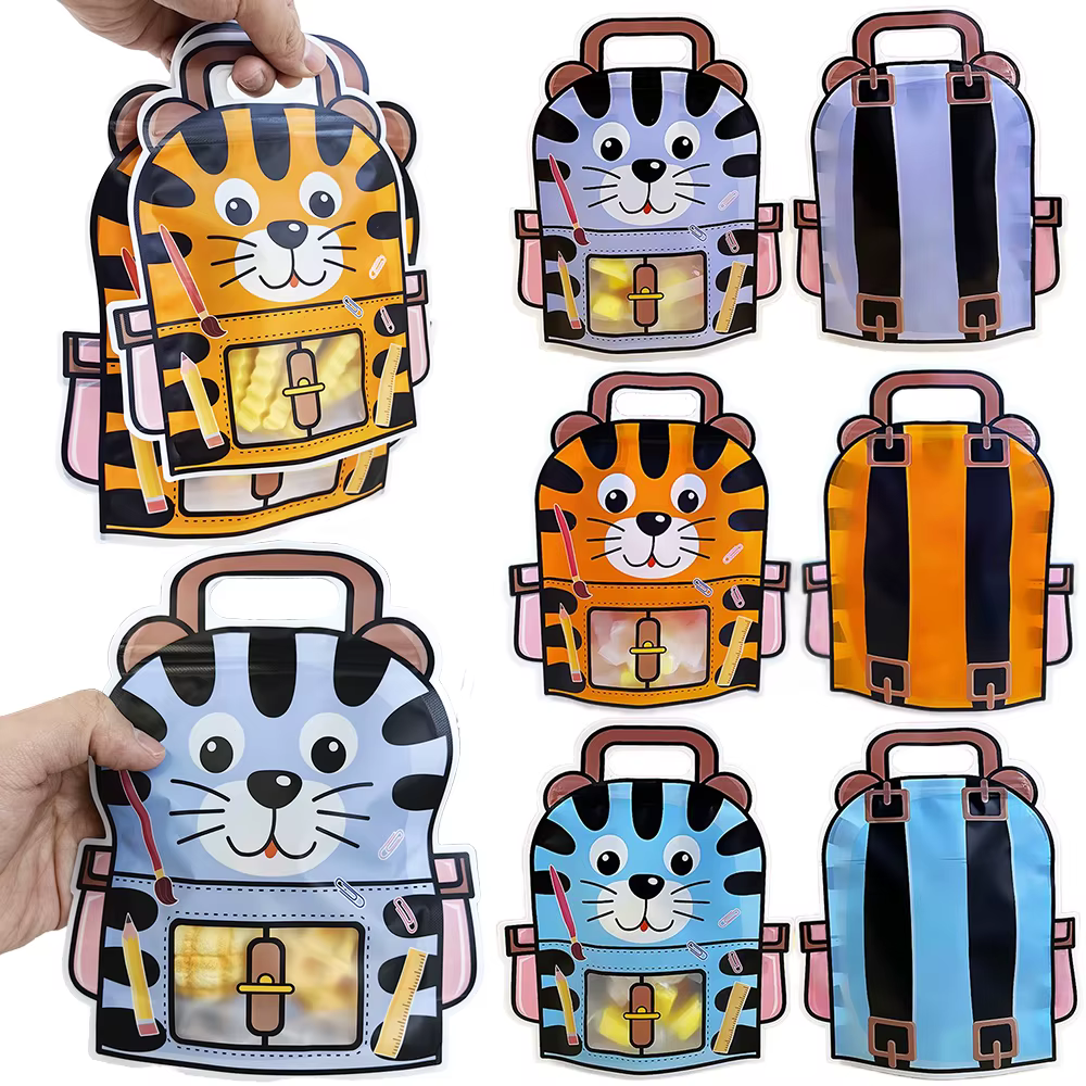 Sac à dos en forme de tigre avec animaux de dessin animé