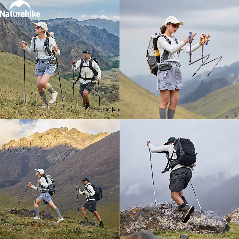 Naturehike – canne de Trekking pliante en Fiber de carbone