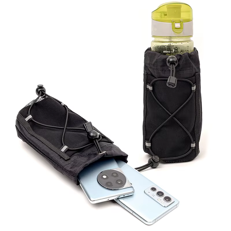 Sac à dos d'aventure en plein air avec sac de bouilloire ; Pochette suspendue pour téléphone portable de camping et rangement de bouteille d'eau de randonnée